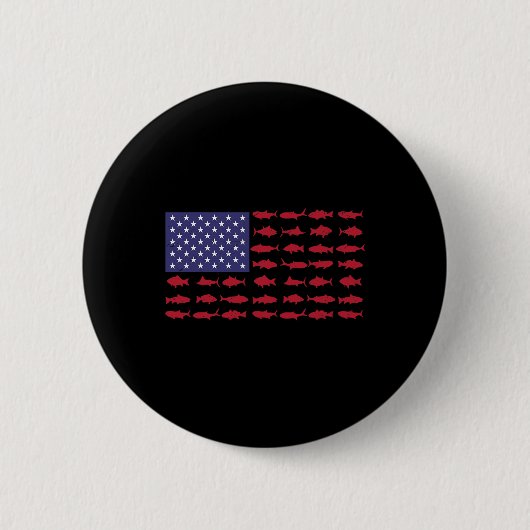 Amerikanische Flagge B Fischen Kinderjunge Frauen  Button (Vorderseite)