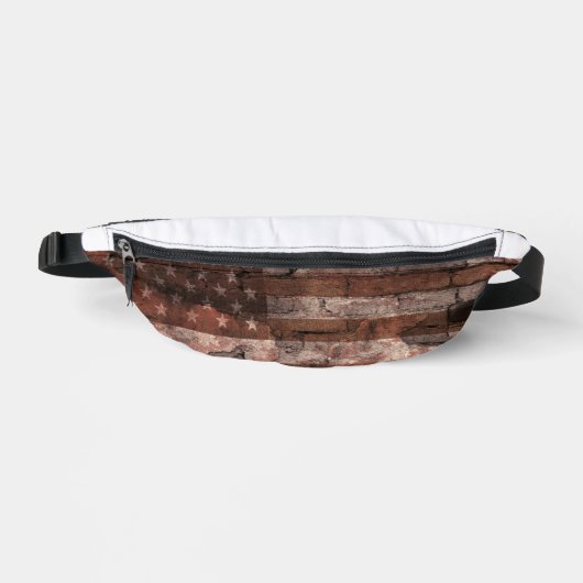 Amerikanische Flagge Backsteinmauer Bauchtasche (Vorderseite)