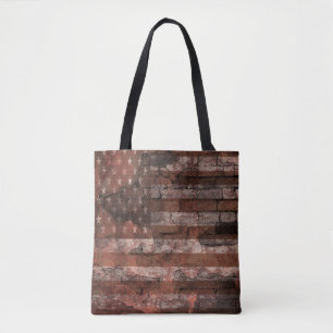 Amerikanische Flagge Backsteinmauer Tasche