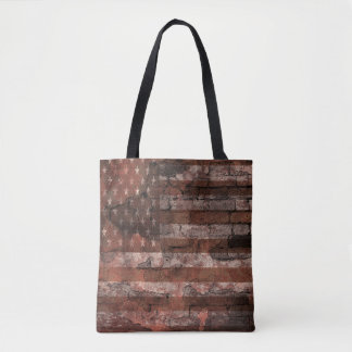 Amerikanische Flagge Backsteinmauer Tasche