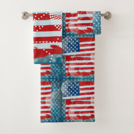 Amerikanische Flagge Badhandtuch Set