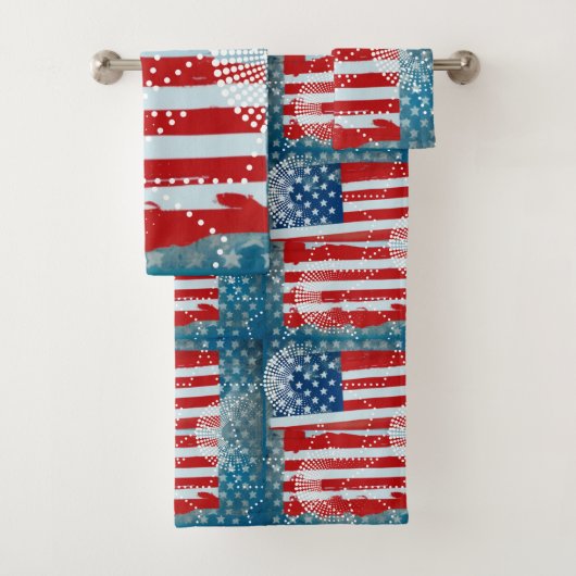 Amerikanische Flagge Badhandtuch Set (Insitu)