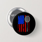 Amerikanische Flagge Badminton Button (Vorne & Hinten)