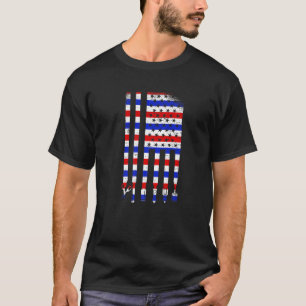Amerikanische Flagge Barbier Schere Friseursalon S T-Shirt