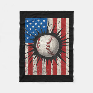 Amerikanische Flagge Baseball 4. Juli USA Patrioti Fleecedecke