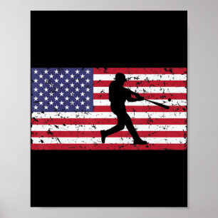 Amerikanische Flagge Baseball Cool Vintage Gesche Poster