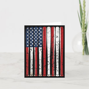 Amerikanische Flagge Baseballschläger Vintage USA Karte