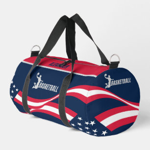 Amerikanische Flagge, Basketball-Spieler, Geburtst Duffle Bag