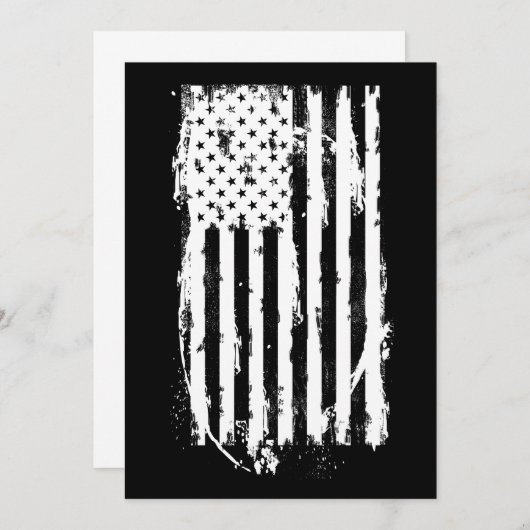 Amerikanische Flagge beängstigend Weiß Einladung (Vorne/Hinten)