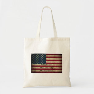 Amerikanische Flagge - Bedeutung der Farben Tragetasche