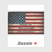 Amerikanische Flagge - Bedeutung von Farben Aufkleber (Blatt)