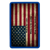 Amerikanische Flagge - Bedeutung von Farben Magnet (Vertikal)