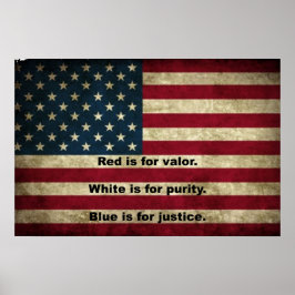 Amerikanische Flagge - Bedeutung von Farben Poster