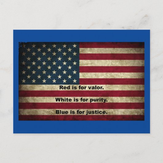 Amerikanische Flagge - Bedeutung von Farben Postkarte (Vorderseite)