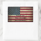 Amerikanische Flagge - Bedeutung von Farben Rechteckiger Aufkleber (Tasche)