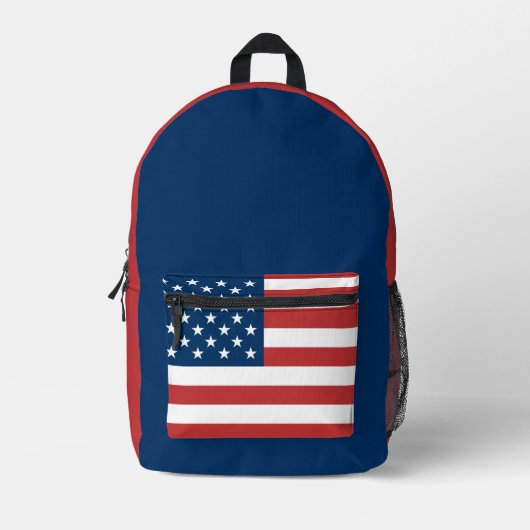 Amerikanische Flagge Bedruckter Rucksack (Vorderseite)