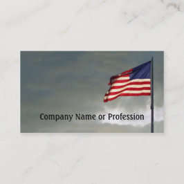 Amerikanische Flagge bei Sonnenuntergang, blauer H Visitenkarte