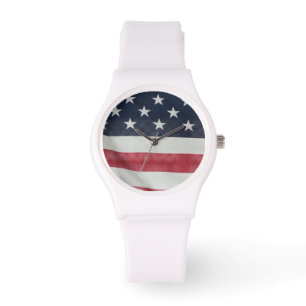 Amerikanische Flagge beim Sussex County angemessen Armbanduhr