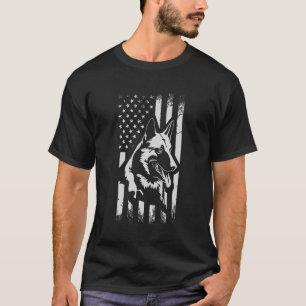 Amerikanische Flagge Belgische Malinois für Hund T-Shirt