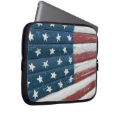Amerikanische Flagge bemalt Laptopschutzhülle (Vorne Rechts)