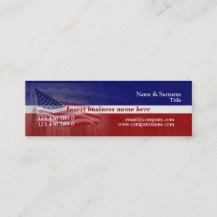 Amerikanische Flagge beruflich rot Mini Visitenkarte