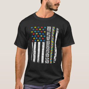 Amerikanische Flagge Bester Autismus Großvater jem T-Shirt