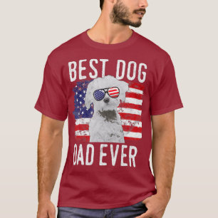 Amerikanische Flagge Bester Hund Vater je Malteser T-Shirt