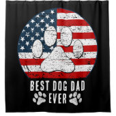 Amerikanische Flagge Bester Hund Vater/Mama je Per Duschvorhang (Vorderseite)