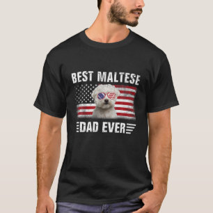 Amerikanische Flagge Bester maltesischer Vater je T-Shirt