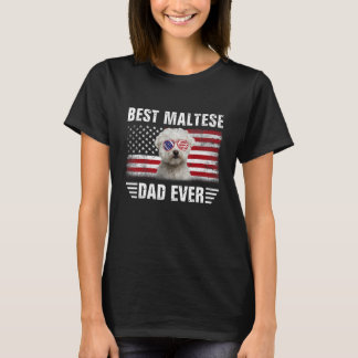 Amerikanische Flagge Bester maltesischer Vater je T-Shirt