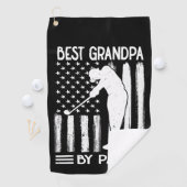 Amerikanische Flagge bester Opa nach Par Golfhandtuch (Insitu)