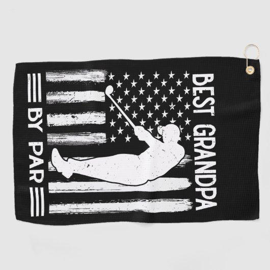 Amerikanische Flagge bester Opa nach Par Golfhandtuch (Horizontal)