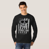 Amerikanische Flagge Bester Pitbulle Vater Funny P T-Shirt (Vorne ganz)