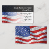 Amerikanische Flagge, bewegend in Wind wellenartig Visitenkarte (Vorne/Hinten)