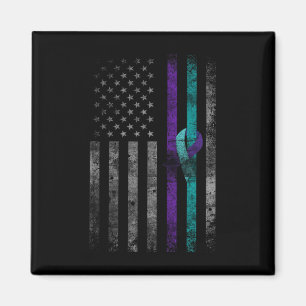 Amerikanische Flagge - Bewusstsein für Selbstmord Magnet
