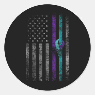Amerikanische Flagge - Bewusstsein für Selbstmord  Runder Aufkleber