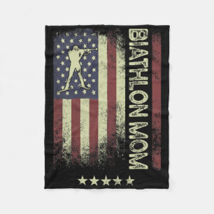 Amerikanische Flagge - Biathlon-Mama 1 Fleecedecke