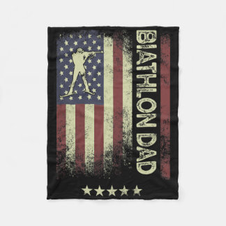 Amerikanische Flagge - Biathlon-Vater Fleecedecke