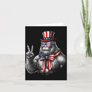 Amerikanische Flagge Bigfoot Rot Weiß Blau Patriot Karte