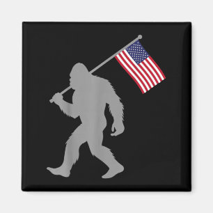 Amerikanische Flagge Bigfoot Rot Weiß Blau Patriot Magnet