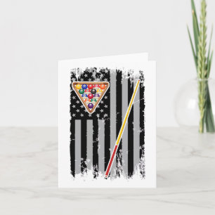 Amerikanische Flagge Billard Vintage Pool Spieler Karte