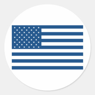 Amerikanische Flagge - Blau Runder Aufkleber