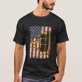 Amerikanische Flagge Bogenschießen Bogen Armbrust  T-Shirt