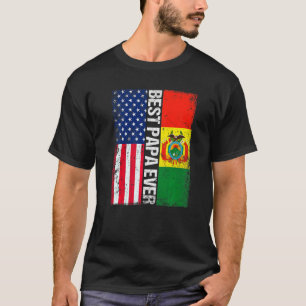 Amerikanische Flagge & Bolivien Flag Beste Papa-Ev T-Shirt