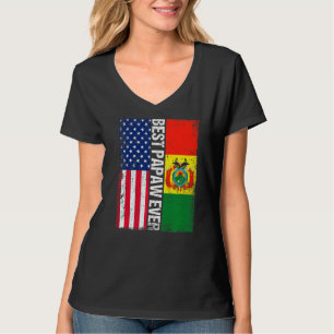Amerikanische Flagge & Bolivien Flag Beste Papaje  T-Shirt