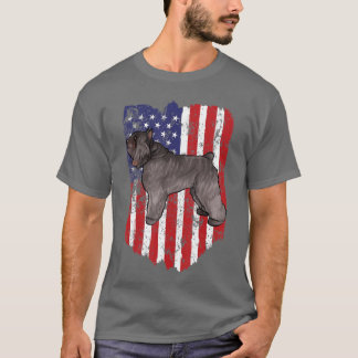 Amerikanische Flagge Bouvier des Flandres 4. Juli  T-Shirt