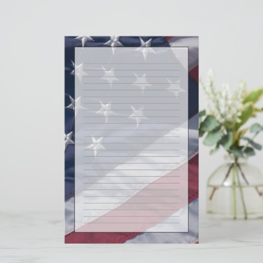Amerikanische Flagge. Briefpapier (Stehend Vorderseite)