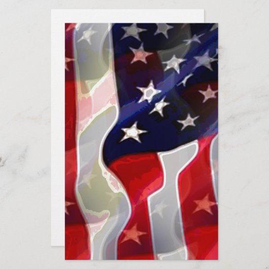 Amerikanische Flagge Briefpapier (Vorne/Hinten)