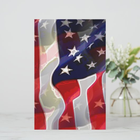 Amerikanische Flagge Briefpapier (Stehend Vorderseite)