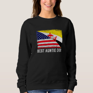 Amerikanische Flagge & Brunei Flag Beste Tante je  Sweatshirt